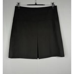 Coach Women's Sz 2 Wool Blend Inverted Pleat A-Line Mini Skirt Black Academia